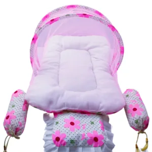 Soft Pink Kids Bedding for Bunk Beds – Mosquito Net Included
