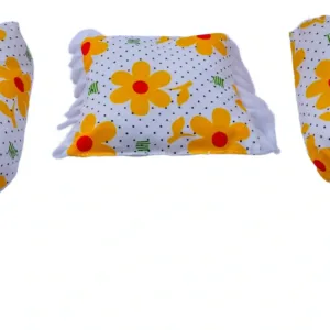 Folded baby bedding set in yellow with net – easy to carry